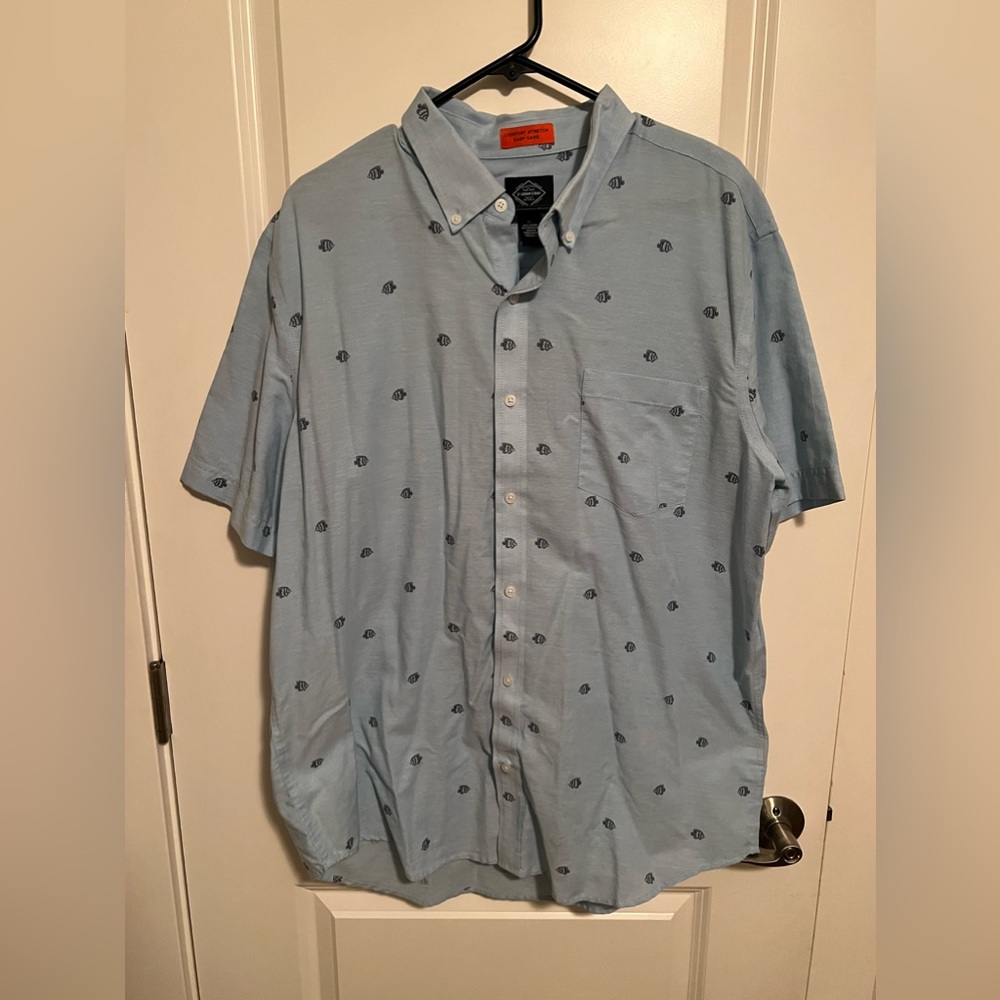 Easy Care button down blue formal shirt